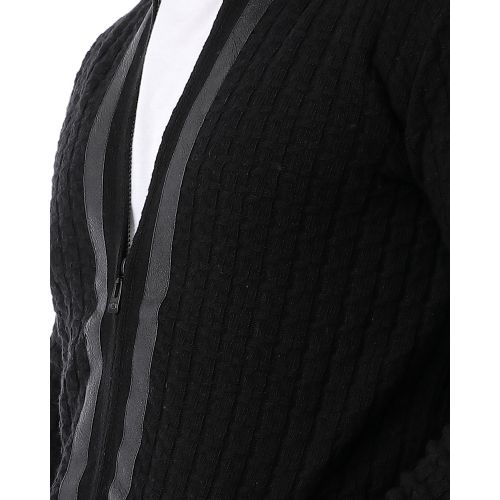 Andora Long Sleeves Zipped Sweater - Black