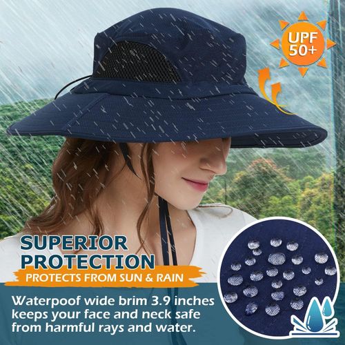 Women's Ponytail Safari Sun Hat,Wide Brim UV Protection Outdoor