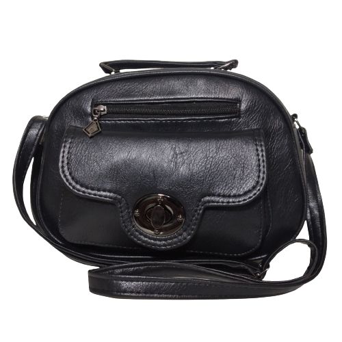 اشتري Leather Women Crossbody Bag - Black في مصر