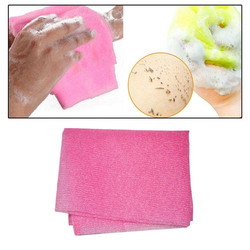 اشتري 1pc Nylon Exfoliating Bath Towel Cloth Magic Household Washing Pink في مصر