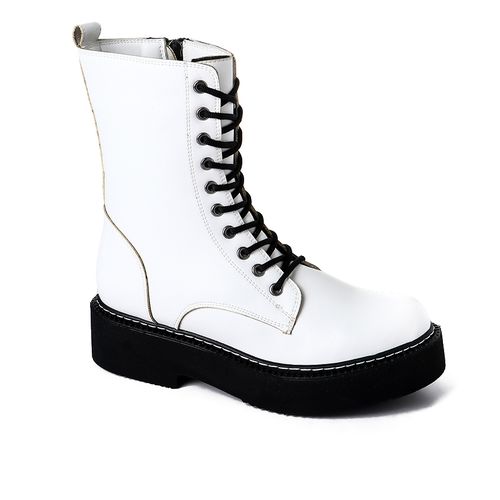 Buy Levent Leather Half Boot For Women - White in Egypt