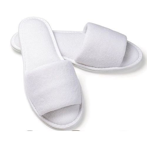 اشتري 5 Pairs Of White Disposable Slippers Toweling Hotel Slippers SPA Slippers Guest Slipper White في مصر