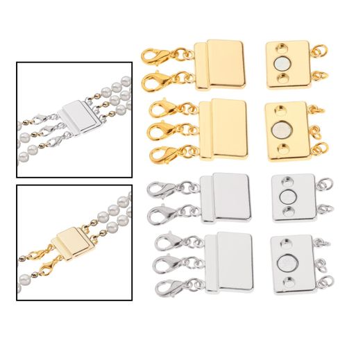 8 Pieces 4 Sizes Necklaces Clasp Slide Tube Lock 4 Sizes Magnetic Slide  Lock Clasp Connectors Multi Strand Layered Spacer Clasp for Jewelry  Necklace Bracelet Making Findings, Brass : Amazon.in: Home & Kitchen