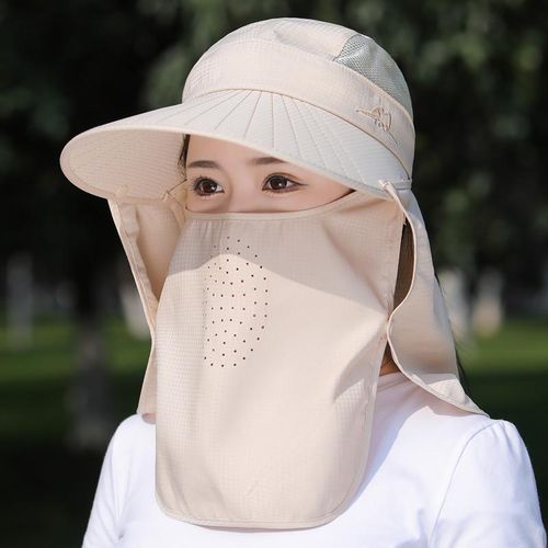 Fashion Sun Hat Woman Summer Women's UV-Proof Sunshade Hats For Outdoor  Face Mask Cap Cape Wind-Proof Detachable Tea Picking Cap Travel @ Best  Price Online