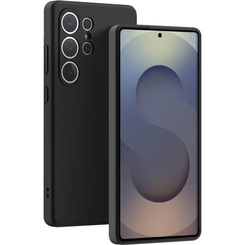 product_image_name-Generic-جراب من توب ستور من السيليكون السائل لموبايل سامسونج جالاكسي S25 الترا، مناسب للشاحن اللاسلكي، جراب ناعم مضاد للصدمات والخدوش مع طبقة مطاطية من السيليكون السائل (أسود)-1