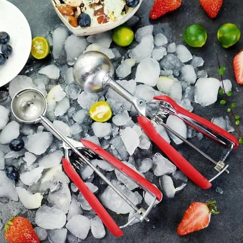 Set of 3 Ice Cream Scoop Stainless Cookie Scooper for Ice Cream Mash Food  Spoon Kitchen Ball (3 Sizes) 