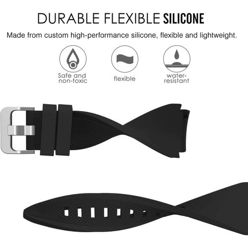 product_image_name-Generic-Tentech Sport Silicone Band 22mm Suitable For Huawei Watch 3/3 Pro/GT2 Pro/GT2e/GT2/GT 46mm - Samsung S3 And S4 46mm - Watch Active 2 44mm - Watch 3 45mm - Honor Magic 2 46mm - Black-4