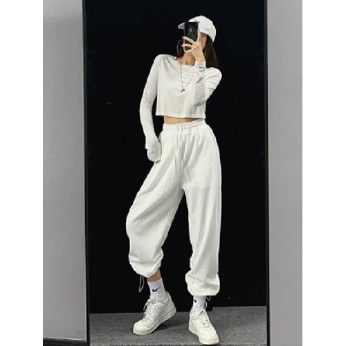 Women's White Designer Sweatpants