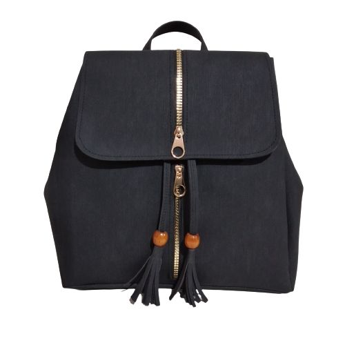 اشتري Leather Women Back Bag - Black في مصر