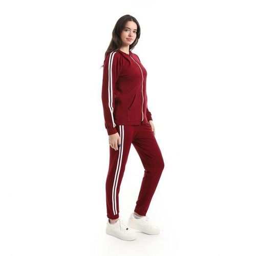 product_image_name-Andora-Dark Red Hoodie With Pants Training Suit-3