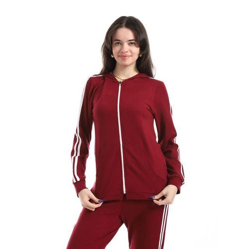 product_image_name-Andora-Dark Red Hoodie With Pants Training Suit-5