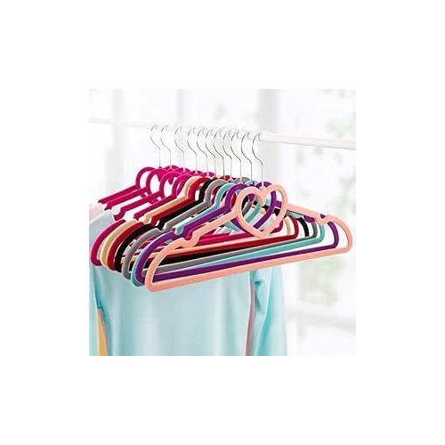 product_image_name-Generic-علاقات ملابس 5 قطع من قماش الفيلفت 42.5 * 24 سم بخطاف دوار 360 درجة غير قابل للانزلاق لعلاقات المعاطف الثقيلة - علاقات للمعاطف، ملابس كتف مكشوفة (عبوة من 5)-1