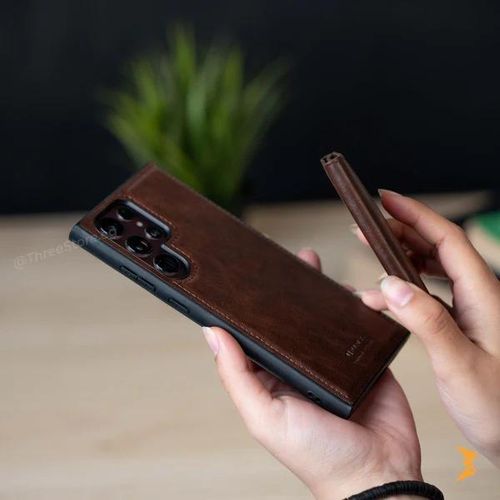 product_image_name-Puloka-حافظة جلدية واقية من سامسونج S25 الترا مع محفظة مغناطيسية قابلة للفصل 5 في 1 بني-3