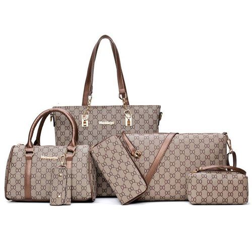 اشتري Fashion 2023 New Luxury Handbags Women Bags Designer High Quality Leather Bags Pattern Women's Handbag Shoulder Bag and Crossbody Bag 6 Piece Set في مصر