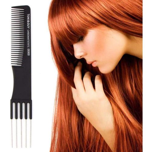 product_image_name-Generic-أمشاط رفع التصفيف من الكربون الأسود مع شوكة معدنية، مشط من الكربون الأسود مضاد للكهرباء الساكنة مع رفع من الفولاذ المقاوم للصدأ (النمط A)-2