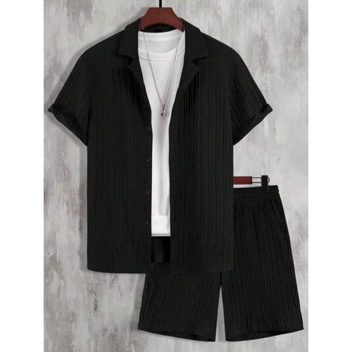 product_image_name-Como-COMO MaRini  Men's Shirt, Italian Elegance , Modern, Suitable for Summer, , Solid Color black ,Soft Touch Q-1