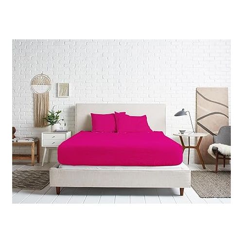 Buy L'Antique Fitted Bed Sheet – 100% Egyptian Cotton - Fuchsia in Egypt