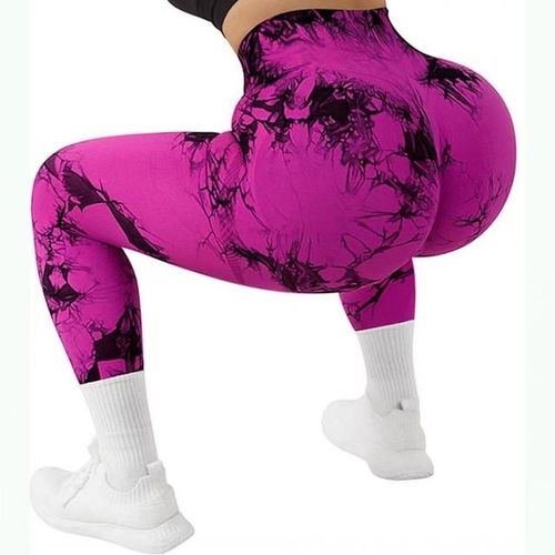 Generic Tie Dye Yoga Pants Sport Leggings Women High Waist Hip Lift  Seamless Jacquard Running Fitness Workout Gym Clothing @ Best Price Online