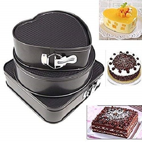 Metal Cake Mold - 3 Pcs - Black