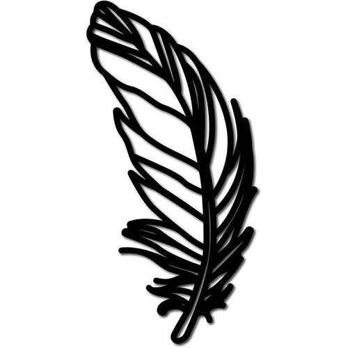 product_image_name-Generic-Feather Wooden Wall Art Decor Wood Sign Laser Cut Basswood Silhouette Decorative Hanging Sculpture Unfinished for Painting Crafts DIY Studio Bedroom Home Wall Door Gift Black 11.8x5.9Inch-1