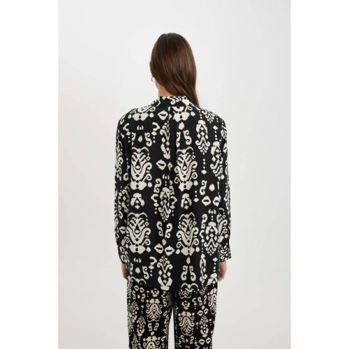 product_image_name-Defacto-Woman Shirt Neck Oversize Fit Long Sleeve Tunic - Black-4