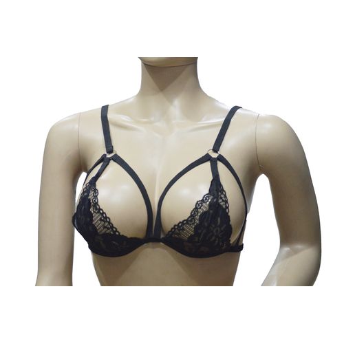 Generic برا الأنوثة المثيرة - دانتيل - أسود