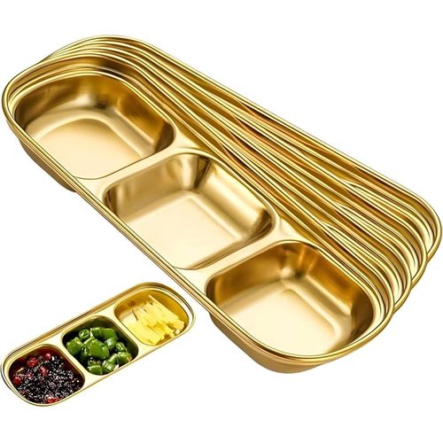 product_image_name-Generic-مجموعة أطباق - طقم أواني صلصة ذهبي مع أوعية صلصة الصويا من الفولاذ المقاوم للصدأ وأكواب مقسمة لتجارب تناول طعام أنيقة (5 قطع 3 أقسام)-1