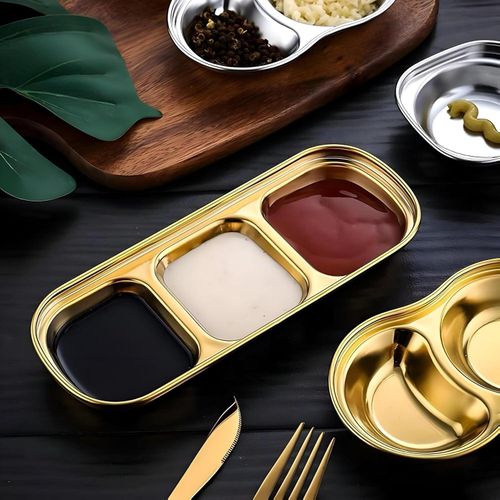 product_image_name-Generic-مجموعة أطباق - طقم أواني صلصة ذهبي مع أوعية صلصة الصويا من الفولاذ المقاوم للصدأ وأكواب مقسمة لتجارب تناول طعام أنيقة (5 قطع 3 أقسام)-5