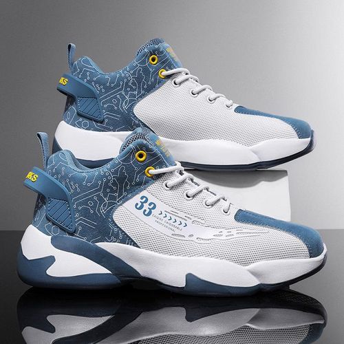 Fashion Men's Shoes New High Top Running Basketball Shoes Blue @ Best ...