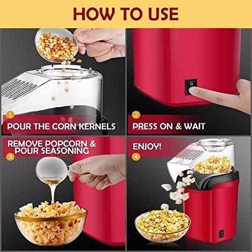 product_image_name-Generic-Electric Popcorn Maker Machine, Red, Hot Air Popper with Measuring Cup, Easy Pour Chute, On/Off Switch, Home Movie Theater Snack Maker-3