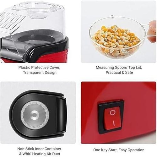 product_image_name-Generic-Electric Popcorn Maker Machine, Red, Hot Air Popper with Measuring Cup, Easy Pour Chute, On/Off Switch, Home Movie Theater Snack Maker-4