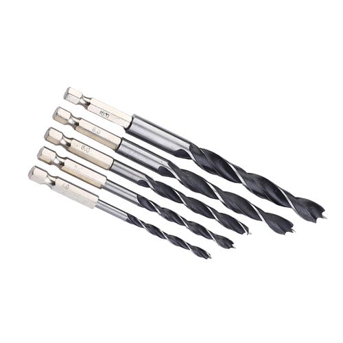 Generic 5x Shank Three Sharp Woodworking Drill 4-10mm HSS Twist Drill Bits  @ Best Price Online