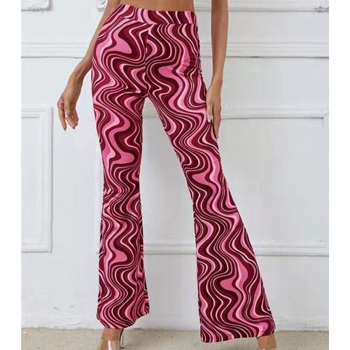 Retro Print Fit & Flare Pants