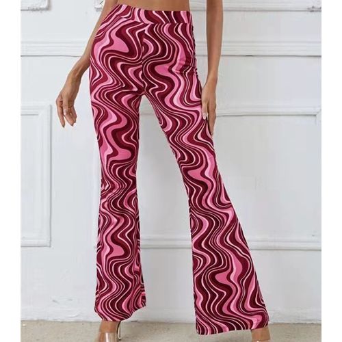Fashion (Pink)Flare Pants Vintage Clothes 90s Print Wide Pants Slim High  Waist Pants For Women Gallery Dept Hip Wrap Leggings Women DOU @ Best Price  Online