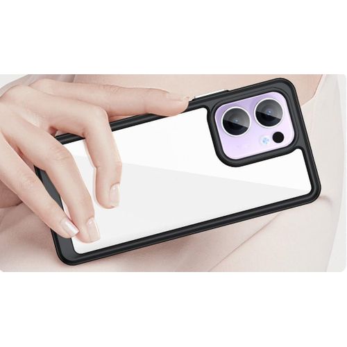 product_image_name-Generic-جراب ماجيك ماسك المقاوم للصدمات لهاتف أوبو رينو 14F (4G/5G) / رينو 14FS – عسكري الدرجة، ظهر شفاف مقاوم للاصفرار، إطار أسود مطفي وحماية للكاميرا من جو شوبينج - أسود-4