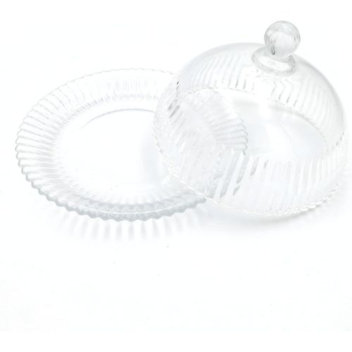 product_image_name-Generic-طبق كيك - طبق زجاجي شفاف مع غطاء قبة لتقديم الجبن والبسكويت والعنب بلمسة فنية عصرية-2
