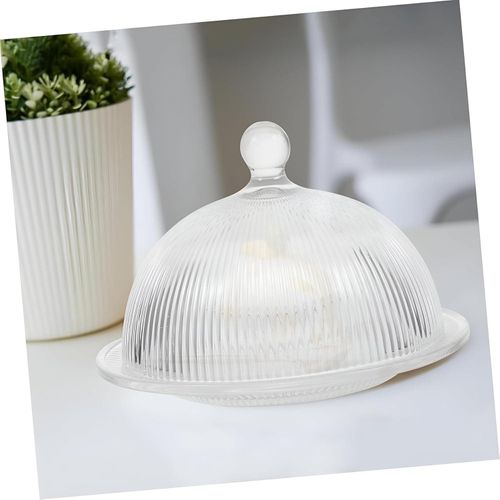 product_image_name-Generic-طبق كيك - طبق زجاجي شفاف مع غطاء قبة لتقديم الجبن والبسكويت والعنب بلمسة فنية عصرية-4