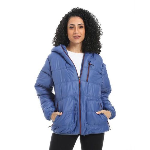 product_image_name-Red Circle-سترة منفخة بغطاء رأس وسوستة مع جيوب - أزرق ملكي-1