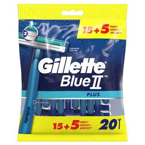اشتري Gillette Blue II Plus Disposable Razor For Men - 15 + 5 Pieces - 7702018467266 في مصر