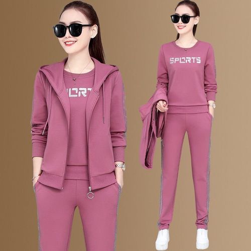 Fashion (black)Fashion Tracksuit 3 Piece Sets Women Spring Autumn