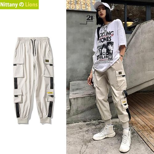 Fashion (K53 Sky Blue)Streetwear Black Pants Women Korean Style Elastic  Waist Sweatpants Baggy Pants Summer Autumn Hip Hop Harajuku Trousers Women  DOU @ Best Price Online