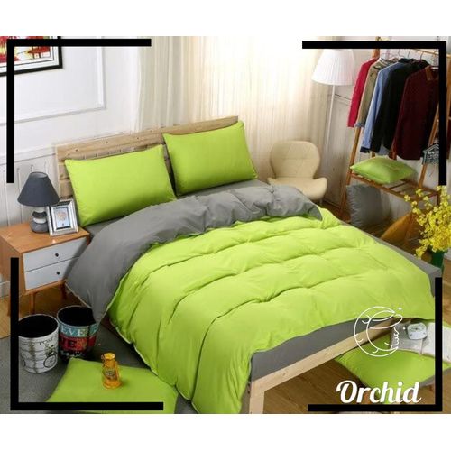 product_image_name-Generic-كيس لحاف بسوسته 3 قطع دبل فيس من اوركيد لموني في رمادي غامق -1