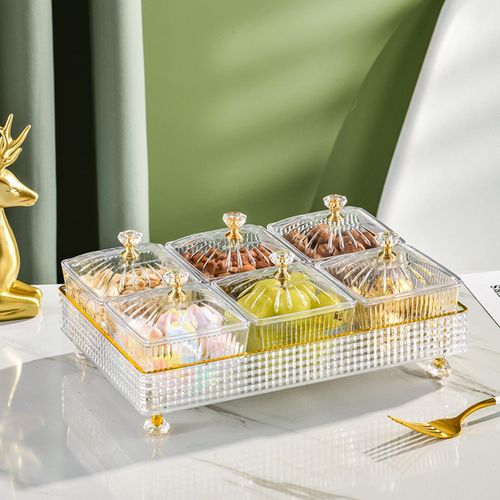 Generic Fruit Plate With Lid Removable Serving Dishes For Chips White 6 Grids Best Price Online Jumia Egypt