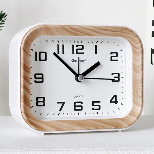product_image_name-Generic-منبه مكتب كوارتز بتصميم خشبي أنيق -ساعة منبه بعقارب وصوت واضح -منبه نوم لغرف النوم والمكاتب -حجم صغير وعرض واضح (بيج)-1