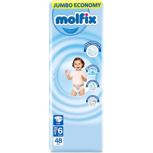 اشتري Molfix Diapers Jumbo Pack Xlarge Size 6 - 48 PCS في مصر