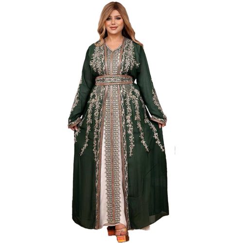 product_image_name-Generic-عباية استقبال و صباحية و مناسبات الخامة شيفون مكونة من 3 قطع , موديل 541 , زيتي-1