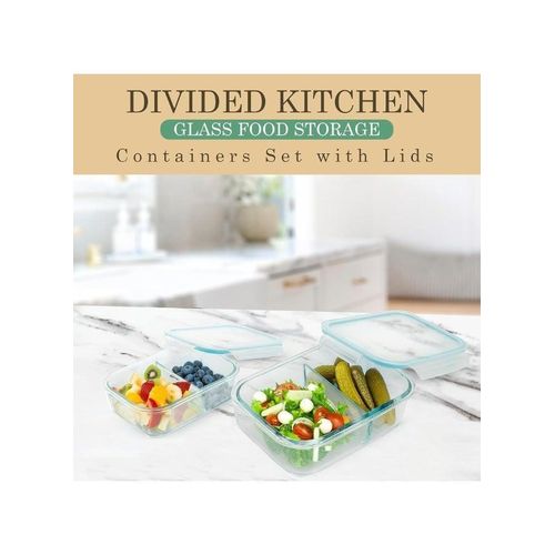 product_image_name-Generic-Glass Meal Prep Container 1400ml â€“ 1 Pack with Two Compartments, Airtight Glass Lunch Box â€“ Perfect for Healthy Meal Planning, Portion Control, Office & School-3
