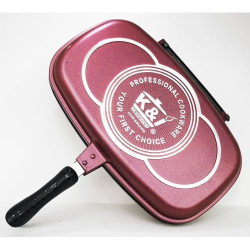 product_image_name-K & I-KI-DFP042-Double Grill Pan e Red Color-K & I-1