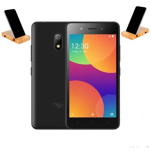 product_image_name-Itel-A16 Plus - 5.0 بوصة 8 جيجا بايت / 1 جيجا بايت ثنائي الشريحة - أسود + حامل جوال مجاني -1
