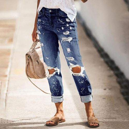 Generic Boyfriend Hole Ripped Jeans Women Pants Cool Denim Vintage